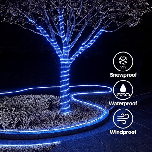 Image of Gesto 3 Meter Rope LED Strip Lights | 120 LED /Mtr Waterproof Outdoor Lights for Balcony, Home Decor, Cove Light for False Ceiling | Flexible, Cuttable Strip Light for Diwali Decoration - Blue