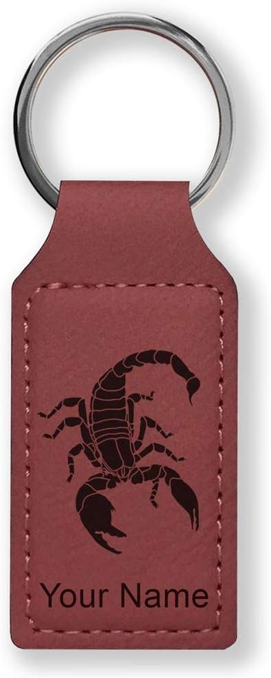 Rectangle Keychain, Scorpion, Personalized Engraving Included