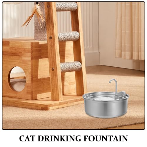 Fuente de agua automática para gatos acero inoxidable miniatura 3
