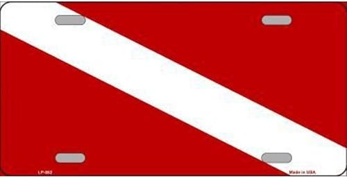 Miniatura 1 de Etiqueta de matrícula de metal con bandera de buceo LP-082