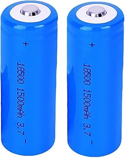 3.7V 1500mAh 18500 Rechargeable Battery 2Pcs Button Top Battery for Headlamp,LED Flashlight,Mini Fans etc.