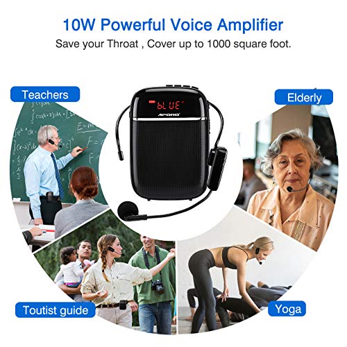 Voice versterker met microfoon headset, mini draagbare oplaadbare bluetooth megafoon luidspreker versterker met opname… - Image 8