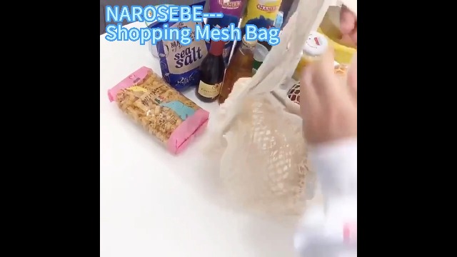 Grocery bag a rete con nome personalizzabile a ricamo o stampa
