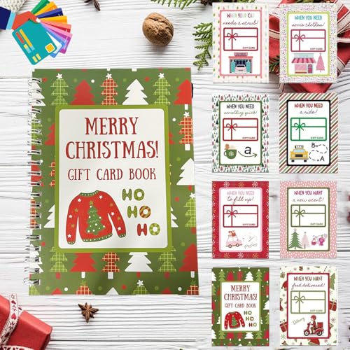 Christmas Gift Card Book Holder,5x7in Merry Christmas Card Books-Color Spiral Bound,College Gift...