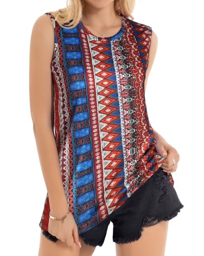 Image of Womens Tank Tops Summer Casual Sleeveless Top Loose Fit Basic Tunic Shirts