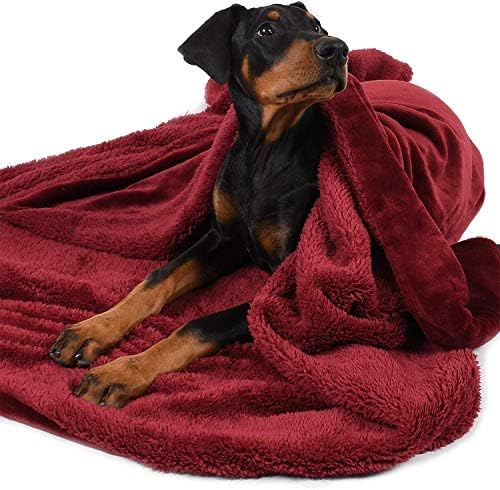 Puppy Fleece Blankets, Washable Sherpa Fluffy Cosy Warm Plush Pet Blankets for Small Dog Cat Kitten Double Thickness Throws 114 x 76 cm Black