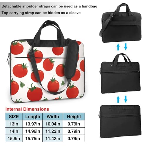 Bolso para portátil 14 pulgadas patrón tomate rojo impermeable miniatura 3