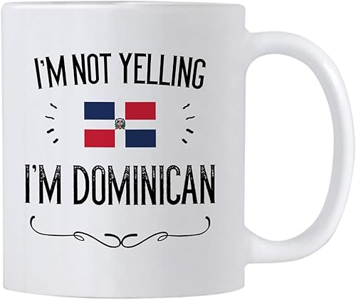 Casitika Funny Dominican Republic Gifts. I'm Not Yelling I'm Dominican 11 Oz Ceramic Coffee Mug. Cups for Dominicans and Latin Men or Women