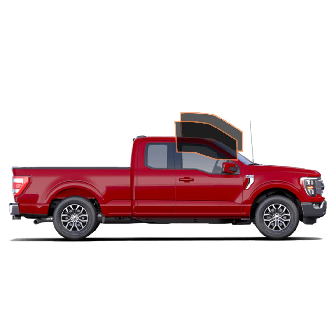 DIY-MotoShield Pro Premium Professional 2mil Ceramic Window Tint Film for 2009-2014 Ford F150 Extended Cab — (Front Driver/Passenger 25%)
