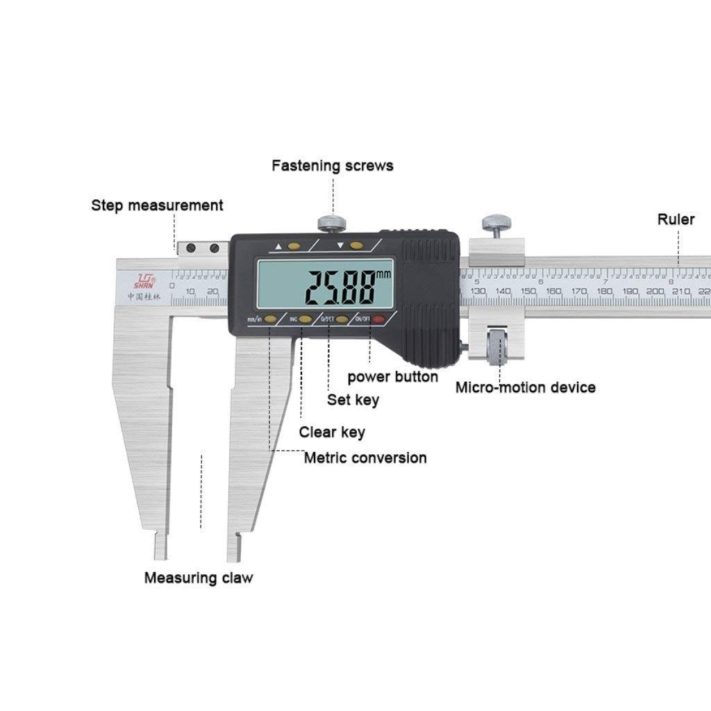 Zaciski Elektroniczny Cyfrowy Caliper Caliper Caliper High Precision Przemysłowe narzędzia pomiarowe Zakres: 0-1000mm