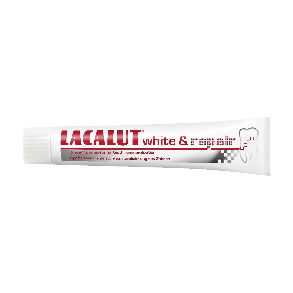 LACALUT WHITE & REPAIR ZAHNCREME, 75ml Zahnpasta zum Aufhellen der Zähne, Straffung und Festigung des Zahnfleischs, Zahncreme für weiße Zähne, 10 x 75ml