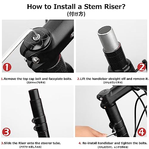 Bike Fork Stem Bicycle Extender Handlebar Riser Adaptor 123mm Black Silvery - Bild 38 von 43