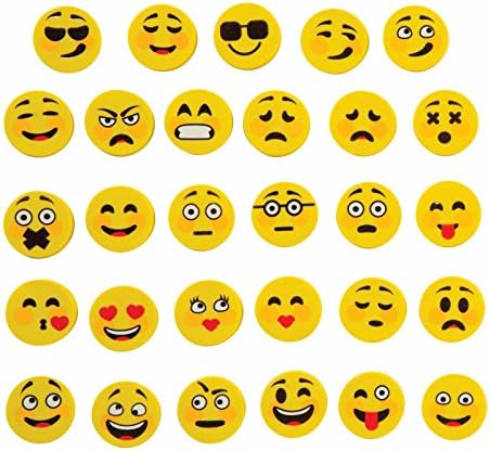 10 x Expressions Emoji Erasers. Mix of Designs. Size 2.5cm
