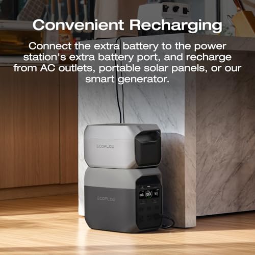Image of EF ECOFLOW Delta 3 Series Smart Extra Battery, 1024Wh LiFePO4 Expansion Battery for Power Station Delta 2 /Delta 3 /Delta 3 Plus /Delta 3 1500
