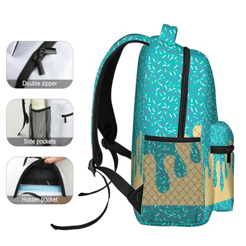 Ice Cream Backpack,Kawaii Shoulder Bagpacks Cute Large Capacity,Lightweight Bags for Travel Hiking Camping (Light Pink)3