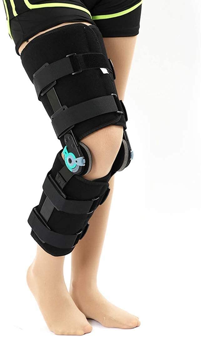 Rodillera Ajustable con bisagras, inmovilizador de Hombro para Lesiones de ligamento Cruzado Anterior (LCA), ligamento Cruzado Anterior (MCL) y ligamento cruzad,Right-L