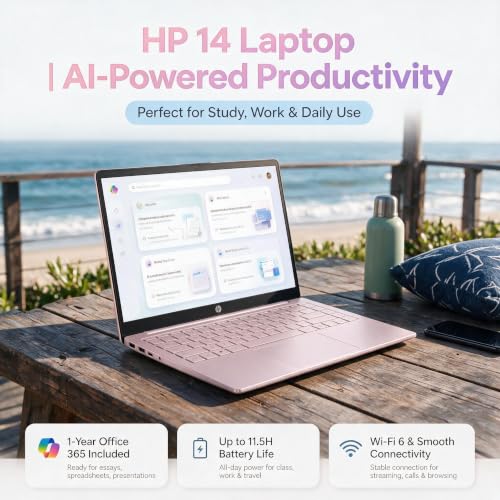 Image of HP 14-inch Laptop Ultra Light - 1-Y Office 365, Long Battery Life, Wi-Fi 6