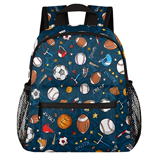 OSAM SPACE Sports Ball Backpack for Boy Basketball Football Small Backpack 12 Inche for Kids,Toddler Backpack with Chest Strap