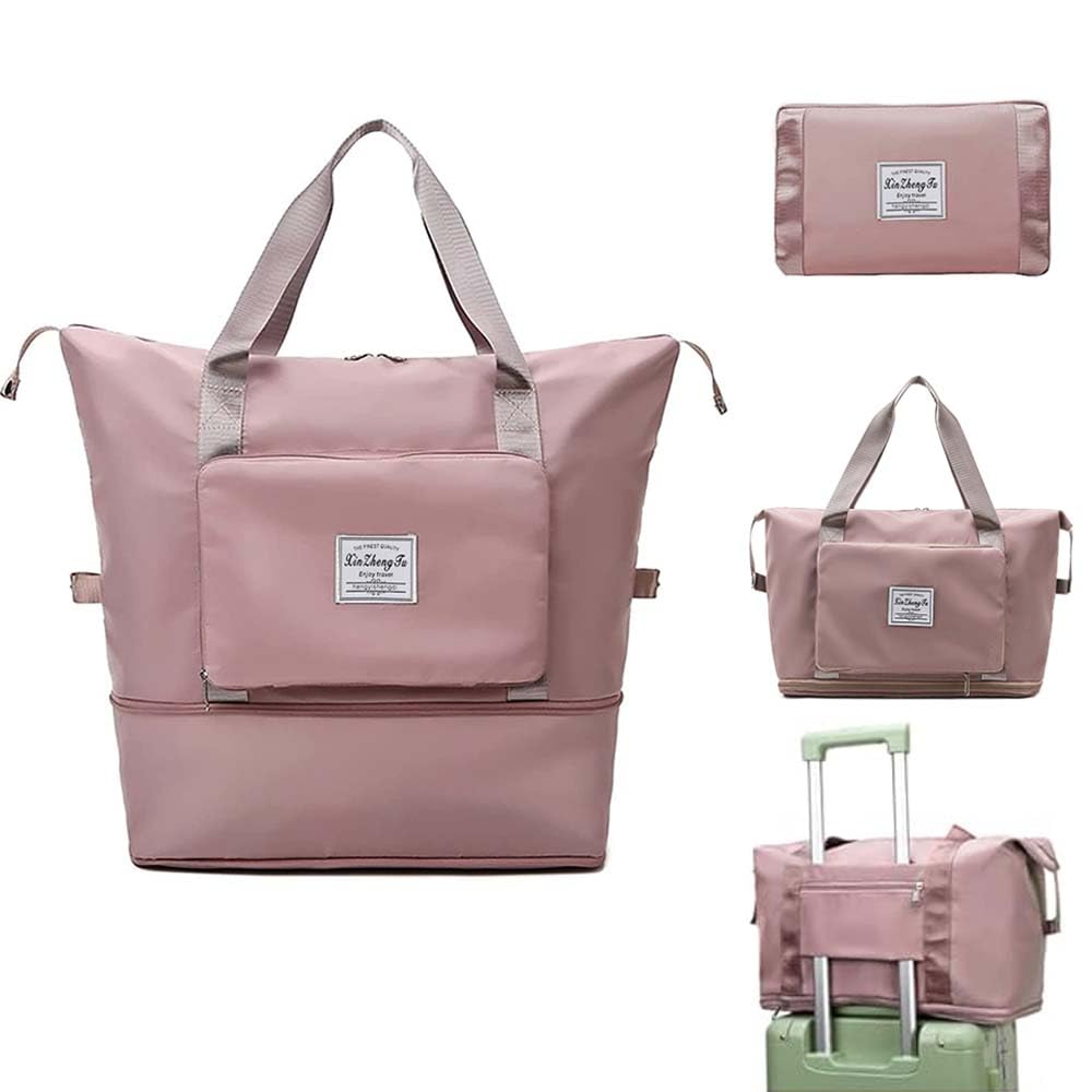 Large Capacity Foldable Travel Bag, Expandable Waterproof Carry on Bag, Dry and Wet Separation Spor Duffel Bags