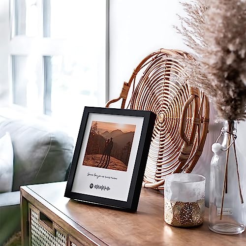 Image of Ritwika's Personalized Photo Spotify Qr Code Name Message Digital Print Engineered Wooden Frame For Desk 17 X Cm Multicolor Set Of 1, Square, Tabletop