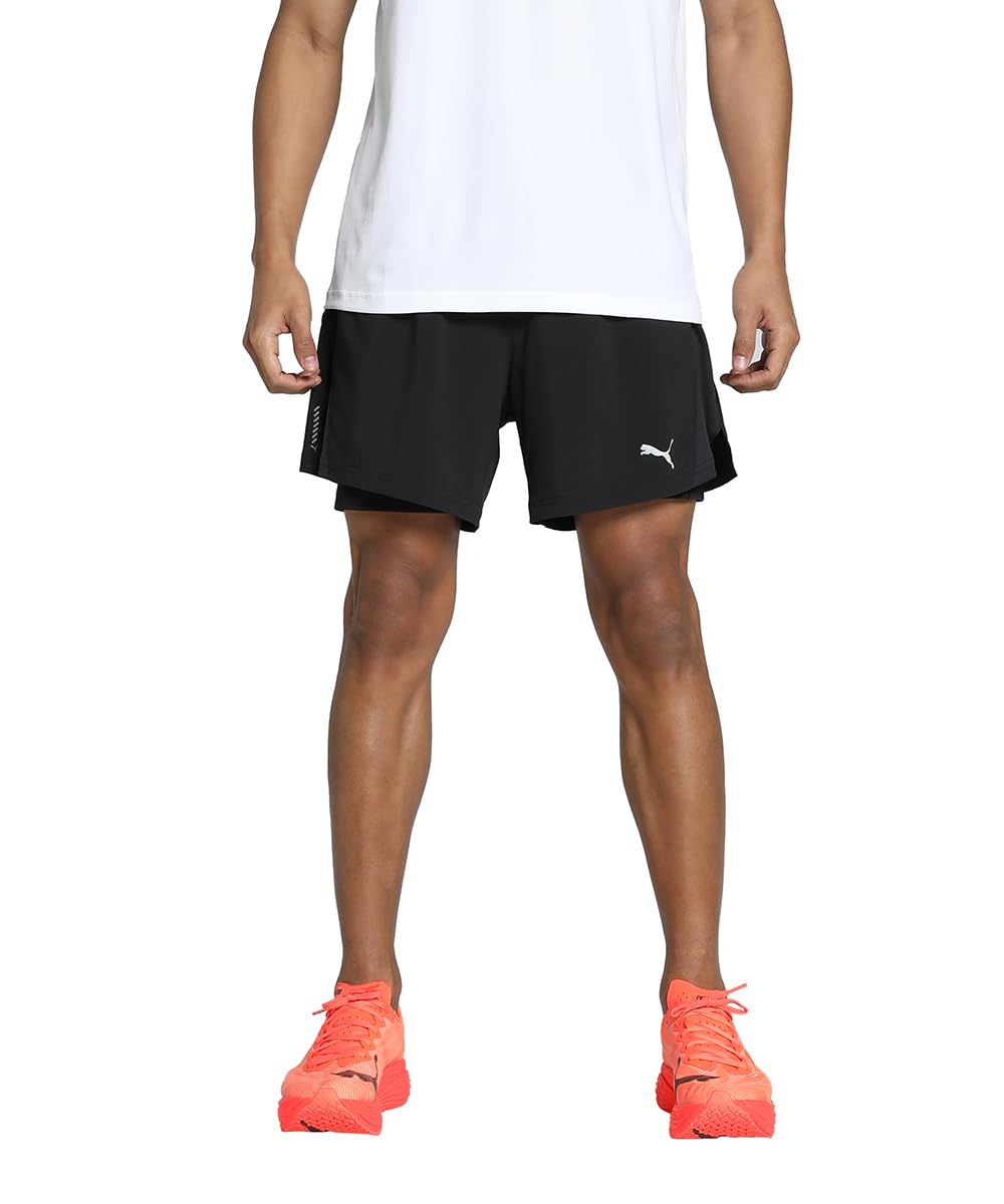 Puma Men's Running Velocity 2-In-1 Shorts, Puma Black, Size 2Xl, Men
