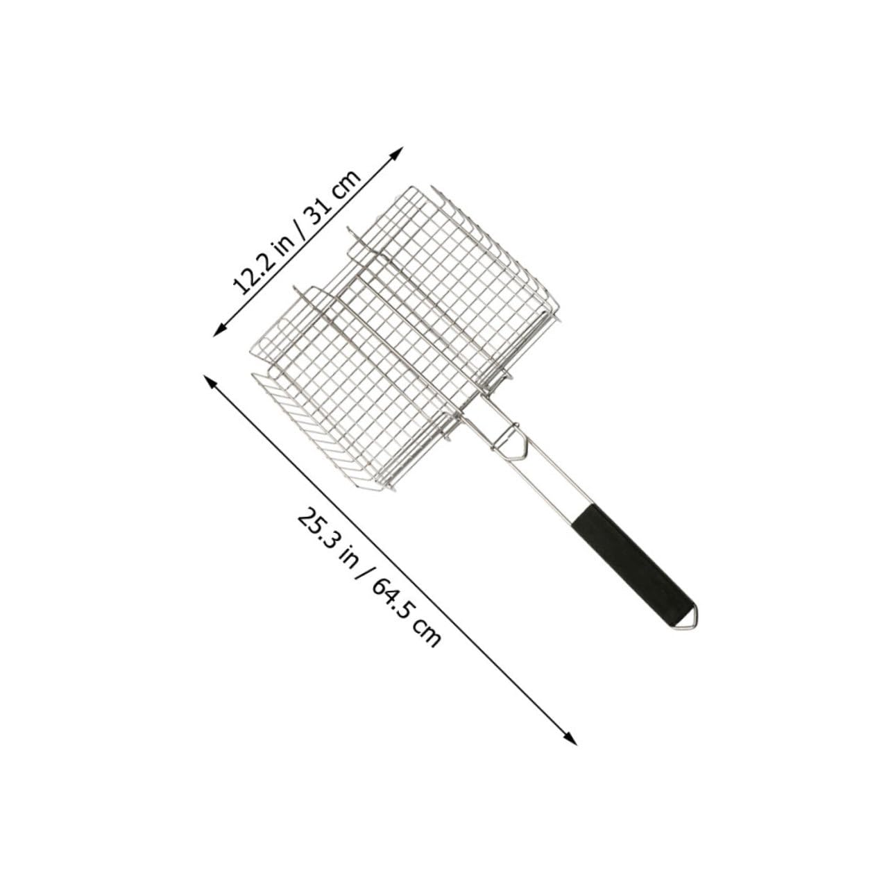 Kisangel Parrilla de Acero Inoxidable para Barbacoa Portátil Plegable Mango Cómodo para Camping y Pescado Parrilla