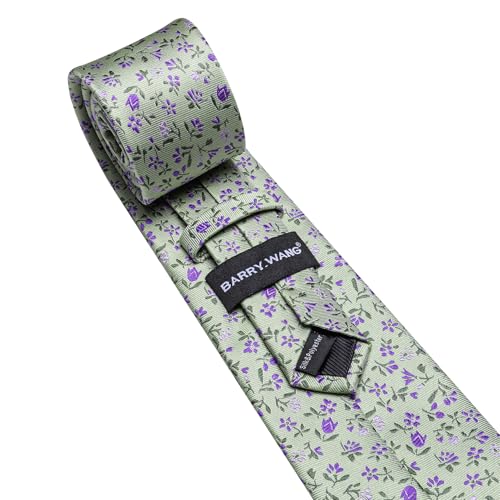 Image of Barry.Wang Ties for Men Silk Tie Sets Polka Dot Woven Necktie Pocket Square Cufflinks Business Wedding