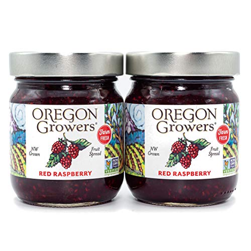 Oregon Growers, Raspberry Jam - Raspberry Preserves and Jams, Fresh In Season Fruit, Natural Fruit Spreads, Non-GMO, No High-Fructose, No Preservatives, Red Raspberry Spreads - 12 Oz (2-Pack)