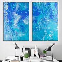 2 Piece Framed Canvas Wall Art Organic Fluids Canvas Prints Home Artwork Decoration for Living Room,Bedroom - 16