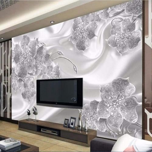 Papel pintado 3D seda XLMING para disimular imperfecciones de la pared con flores de lujo 3