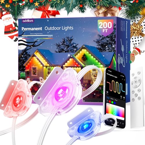 addlon Permanent Outdoor Lights, RGB+IC Color-Changing LED House Lighting with