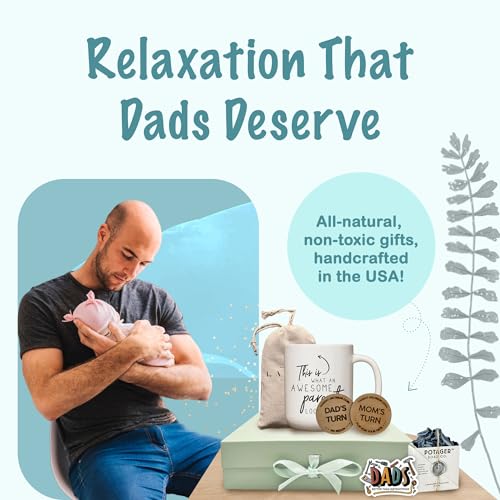 Image of The Wrapped Company - New Dad Gift Basket - 10 Pcs Premium-Quality, All-Natural - Deluxe Present for Newborn Baby - New Father Gift Box