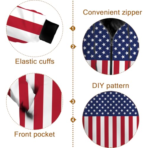 American Flag Jacket for Men Women Red White Blue Winter Coat Hoodied Sweatshirts Zip Up Hoodies4