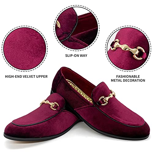 MHB Men's Multiple Colors Velvet Loafer Slip-on Tuxedo Dress Shoes Glitter Suede Smoking Slipper4