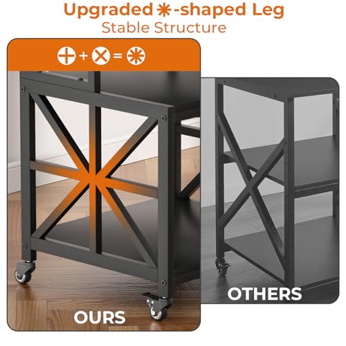Image of GreenForest Printer Stand with Lockable Wheels, Heavy Duty Printer Table