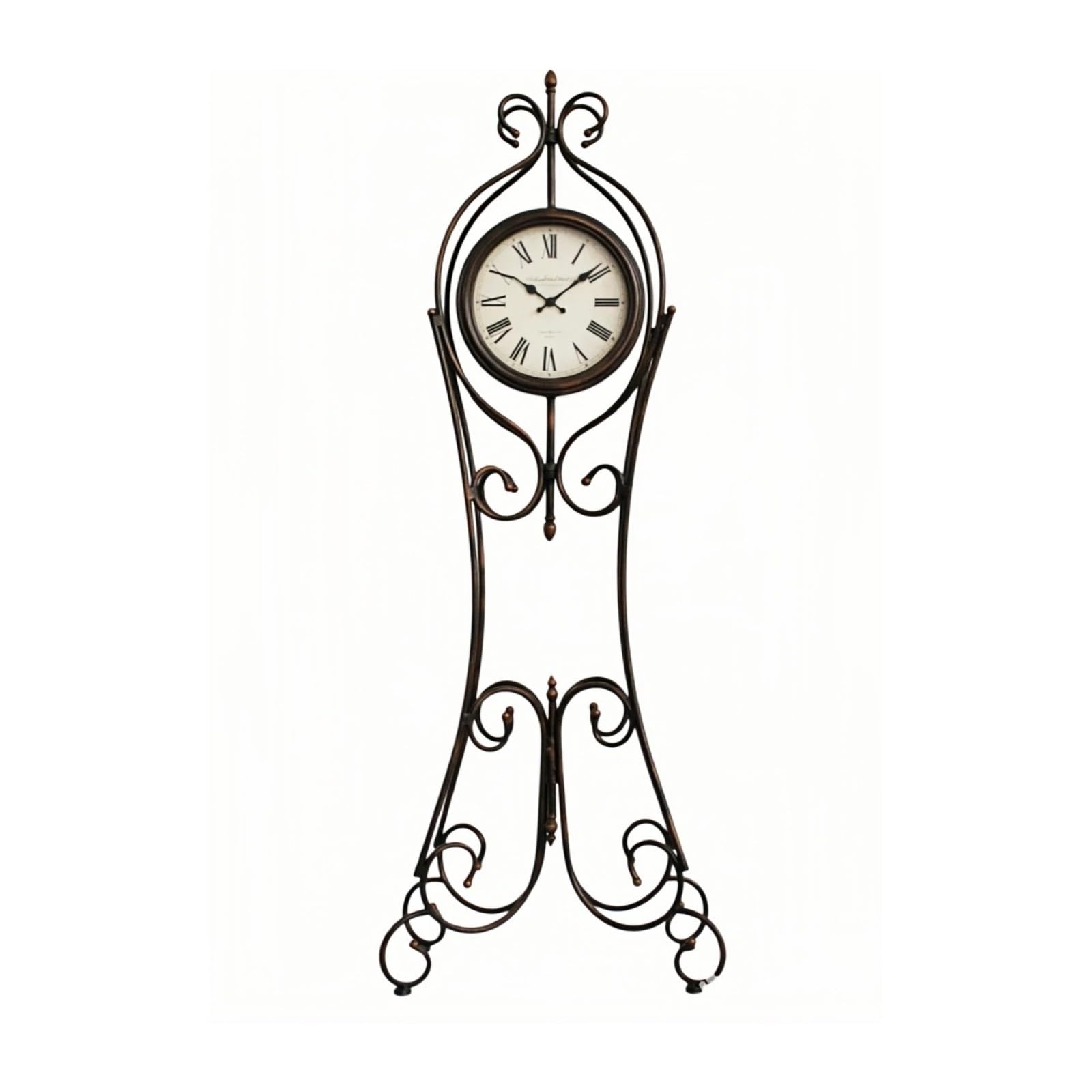 Kf2vBt7dP Chinese Style Floor Clock Metal Floor Standing Clock Quartz Silent Farmhouse for Entryway Decor Grandfather Clocks