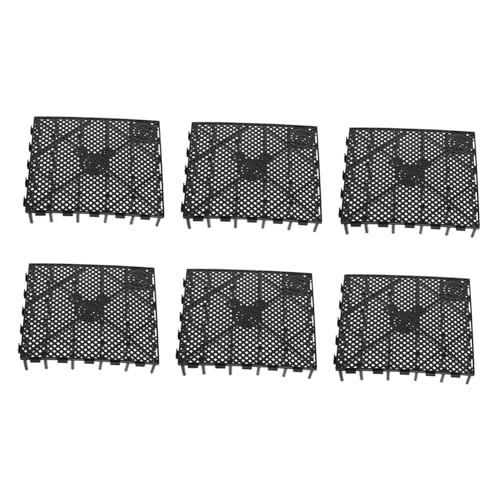 ROMISBABA 6個 水槽底フィルタープレート 戦車 仕切り ポンプフィルターメッシュバッグ 全体 パケット 水族館アクセサリー 水槽アクセサリー 便利な砂利フィルター プラスチック Black