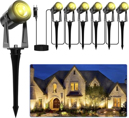 LONIUTO Gartenbeleuchtung mit Strom 20M, 3W*6 Stück Gartenstrahler...