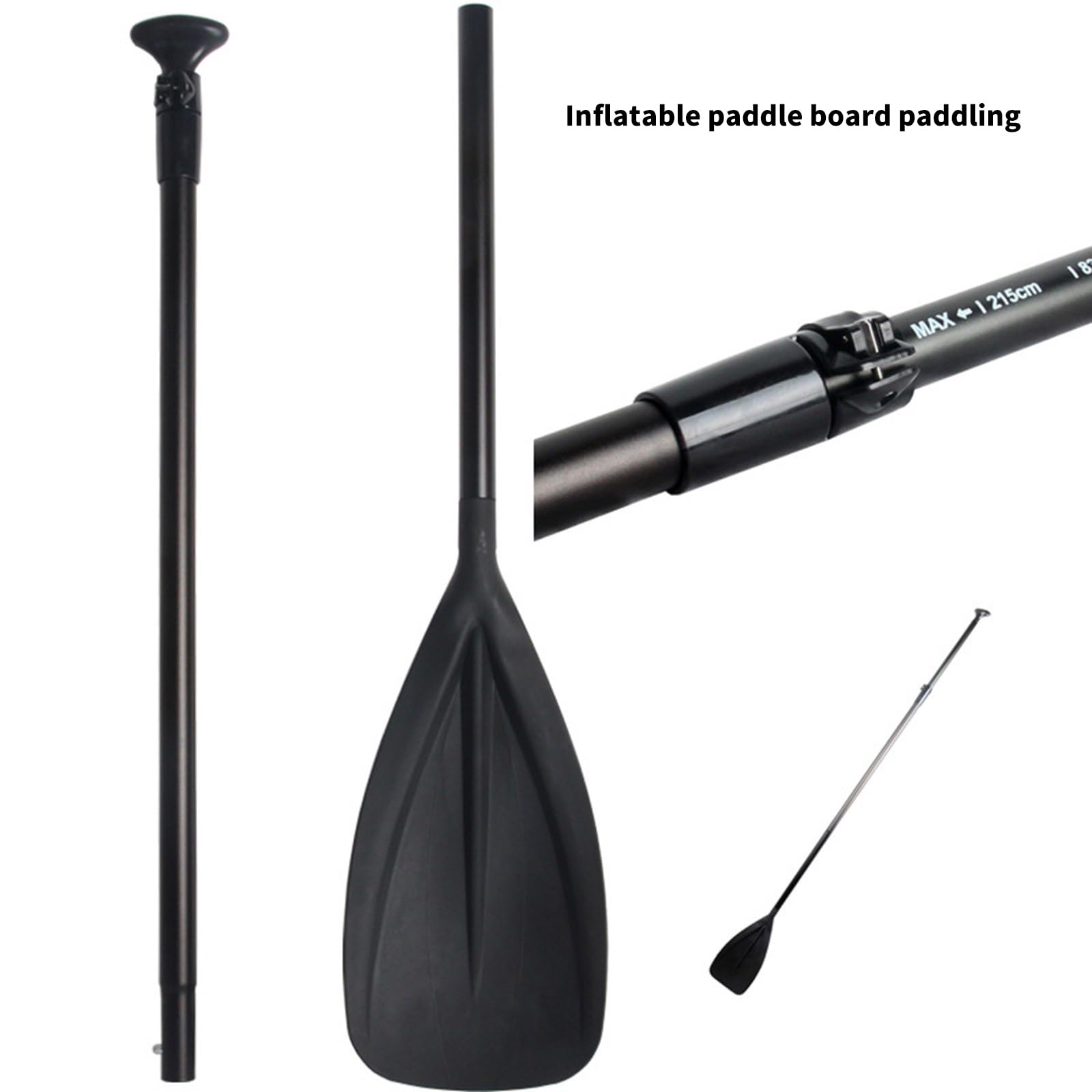 Remo telescópico de aleación de aluminio con agarre ergonómico desmontable extensible para kayak y deportes acuáticos de una sola cabeza