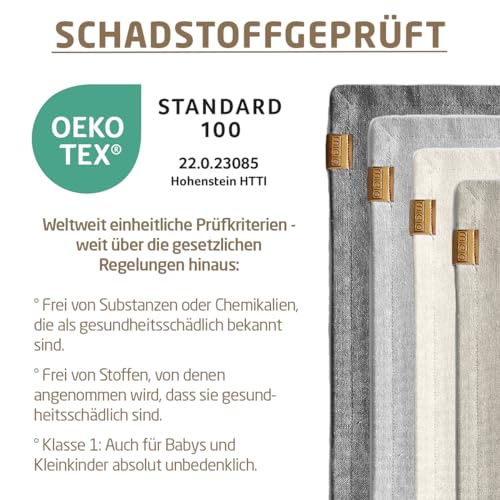 Miqio® Design Baumwoll Geschirrtücher, Handtücher, Trockentücher - 100% Bio-Baumwolle (70x45 cm) - Abtrockentücher 3er Set - GOTS, BCI und Ökotex Zertifiziert - Natur – Bild 6