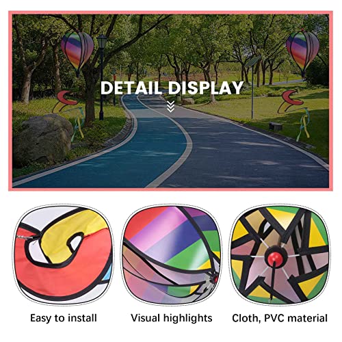 Dasing 2 Stücke Windspiele für Draußen Hängend, Garten Ballon Wind Gestreifte Heißluftballon Dekor Twist Regenbogen wetterbeständig Yard Dekor Windrad