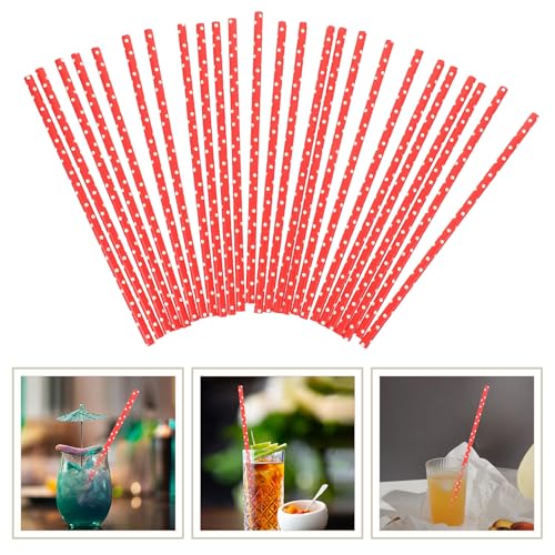 100 pitillos rojos de papel degradable 19.7x0.6cm miniatura 5