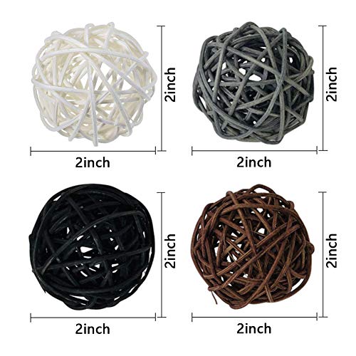 Domestar HR0182 24Pcs Wicker Rattan Balls Decorative Orbs Natural Spheres Craft Diy Vase Fillers thumb #1