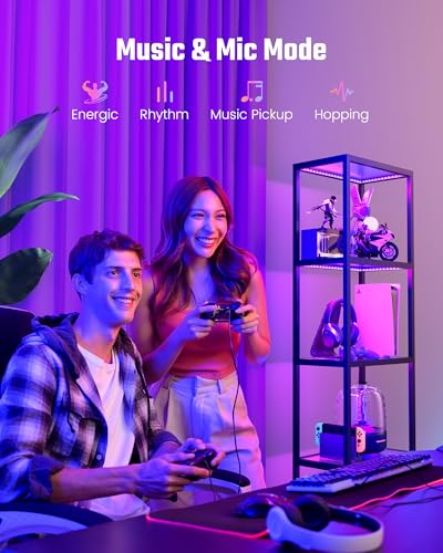 SUPERDANNY Display Cabinet with RGB Light, Remote/App Control, Dimmable LED - image 5