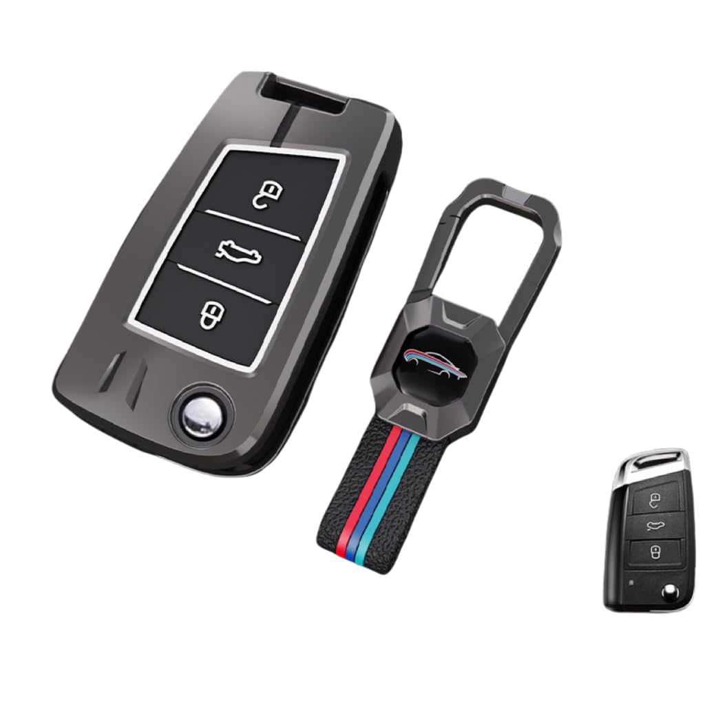 Contacts 3 Button Metal Silicon Key Cover Compatible with Honda | Mahindra | Volkswagen | Toyoto