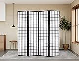 Room Divider, 4 Panel Plum Blossom Shoji Screen, 6FT Folding Chinese Wall Dividers with Waterproof Shoji Paper for Home Office Bedroom, Divider for Room Separation Japanese Style Room Dividers