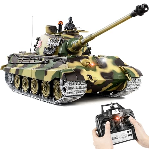 1/16 RC Tank, Heng Long German King Tiger model Army Toy with Smoke, Sound, Light, 2.4G Remote...