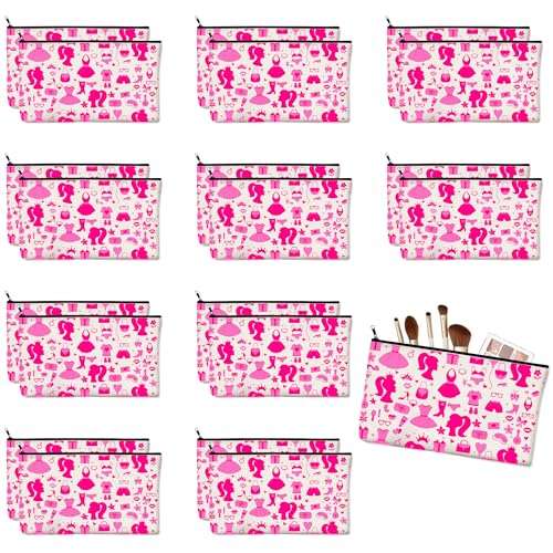 20 PCS Makeup Bag, Pink Party Favors, Pink Goodie Party Bags, Pink Girl Princess Party Supplies, Pink Party Decorations Gift Bag, Birthday Party Favors, Party Bags - B1