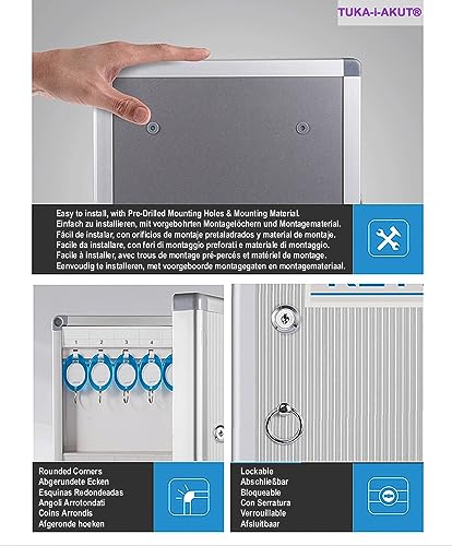 Armario de llaves para 120 llaves en metal gris caja de almacenamiento de aleación de aluminio 4