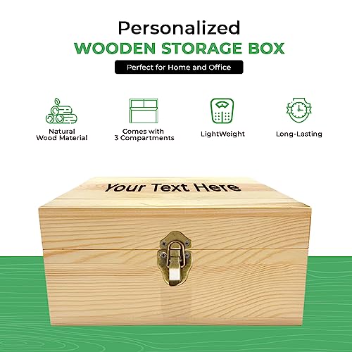 Personalized Passion - Wooden Storage Box For Men And Women | Perfect Sized Wooden Keepsake Box For Home And Office | Personalized Name Wooden Lid Decorative Box With Storage #TOP1